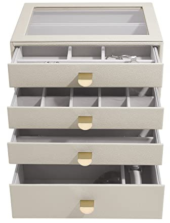 Stackers Oatmeal Classic Jewellery Box - Set of 4 (with Drawers)