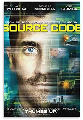 Source Code Science Fiction Filmposter, dekoratives Gemälde, Leinwand, Wandkunst, Wohnzimmer, Poster, Schlafzimmer, Gemälde, 60 x 90 cm
