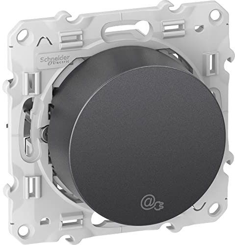 Schneider Electric - Odace - Prise RJ45 CPL - Anthracite - compatibble standard HPAV - 200Mbp/s - S540490