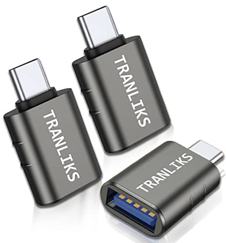 TRANLIKS 3 Pack USB auf USB C Adapter, Adapter USB C (Male) auf USB 3.0 (Female) with OTG for Charging and High-Speed Data Transfer and Sync