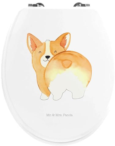 Mr. & Mrs. Panda Motiv WC Sitz Corgi Po - Geschenk, Hundeliebe, Hundebesitzer, Toilette, Selbstliebe, Klobrille, Hund, Corgie, WC-Sitz,