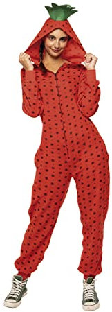 Rubies Disfraz Fresón para adulto, Unisex, talla Única, Jumpsuit con capucha, original halloween, carnaval, fiestas, despedida de soltero, Cosplay y cumpleaños.