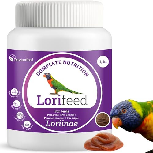 Lorifeed - Kompletter Loris-Nektar 1,4 kg - Futter für nektarfressende Vögel - Natürliche Formel - Premium-Qualität und Verdauungsgesundheit - Davianfeed
