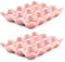 Flexzion 12 Cups Ceramic Egg Holder - Whole Dozen Porcelain Egg Tray Container Keeper Storage Organizer Decorative Serving Stand Serveware for Refrigerator Fridge Countertop Display 2 Pack (Pink)