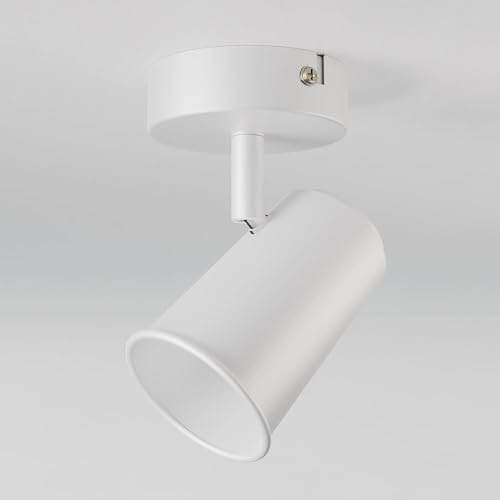 HOFTRONIC Riga LED Deckenstrahler Weiß - Schwenkbar und Dimmbar - GU10 Fassung - Deckenspot für Wohnzimmer, Küche, Flur - Deckenleuchte - Spotlampe (90mm)