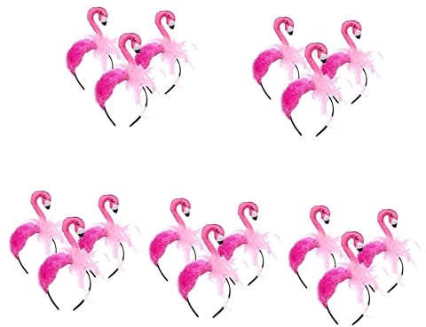 jojofuny 15 Stk Flamingo-stirnband Flamingo-haarschmuck Kopfbedeckungen Für Karnevalsfeiern Hawaiianische Party-stirnbänder Flamingo-kopf-bopper Kuscheltier Feder Hautpflege Vögel Bankett