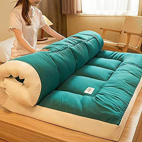 ALSUP Futon Matratze verdicken Zusammenklappbare Roll Up Futon Matratze japanische Bodenmatratze aus Federsamt sofortige warme dickere Tatami Matte Bett Schlafunterlage,007,120x200cm