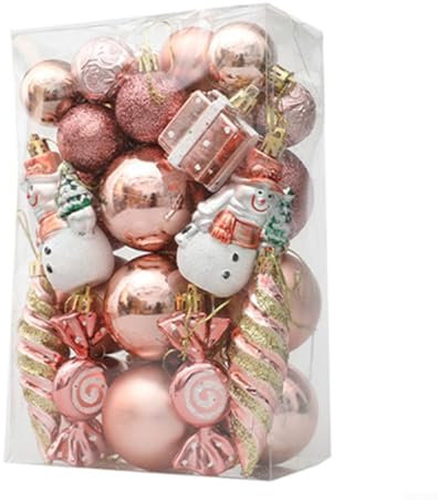 20/29 Stück Weihnachtsdekorationen, rosa und weiß, bruchsichere Weihnachtsbaumkugeln, Weihnachtskugeln, Weihnachtsbaum, hängende Ornamente für Weihnachten, Urlaub, Hochzeit, Party-Dekoration (C)