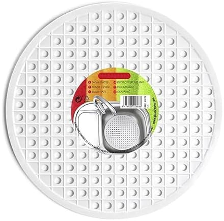 Sanixa PF1187501_x2 - Juego de 2 almohadillas para fregadero (plástico, redondas, 32 cm, protección contra arañazos), color blanco