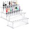 Menkxi 2 Pcs Wine Bottle Stopper Display Stairs 16 Slot Clear Acrylic 2 Tier Riser Wine Stopper Holder Wine Stopper Display Stand Rack for Countertop, 9.45''L x 4.72''H x 3.94''W