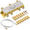 Justech 6 Way TV CATV Broadband Splitter 5-2500MHz / 6 Vie Cavo Splitter F-Connettore Adattatore / 6 Vie Splitter Satellitare/Ripartitore F a Due vie per Cavo Antenna TV SAT, HDTV, Full HD