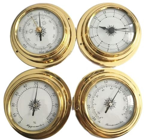 AGrAdi Heimwetterstation, wandmontiertes Barometer, Thermometer, Hygrometer, Barometer, Wetterstation, Innen- und Außenbarometer