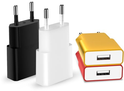 SCHITEC 4Pack Cargador USB 5V/1A Mini Cargador de Pared USB Adaptador de Corriente Movil para Enchufes USB de Viaje en el hogar para iPhone 12/11/XS/XR,Pad,LG G5,Samsung Galaxy S8,Huawei