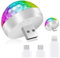 URAQT USB Mini Disco Ball Licht,2 Stück DJ Ball USB Party Blitzlicht mit 6 Adapter 4W Mini Discokugel Licht Wiederaufladbares Sound Aktivierte Discokugel für Alle Partys und Autoinnendekoration Weiß