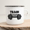 Huuraa Emaille Tasse Train hard Hantel Geschenk 300ml Vintage Train hard Geschenkidee