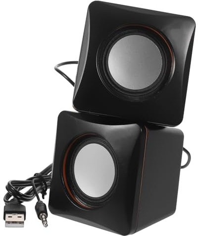 jojofuny 1 Pair Mini Usb Speaker for Desktop Computer Compact Wired Audio Speaker Usb Powered Compatible with Laptops and Desktops Easy to Use and Clean Portable