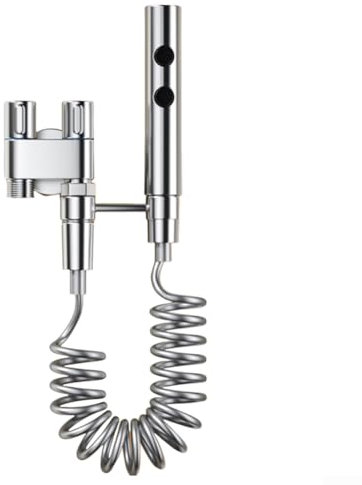 Kit de rociador de bidé de mano de acero inoxidable, pulverizador de inodoro multifuncional, boquilla de limpieza de doble función, grifo de bidé para baño (plata)