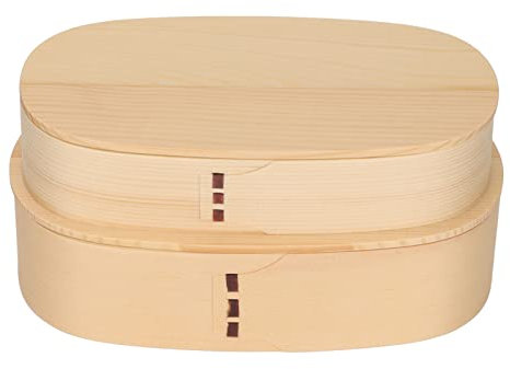 XHTLLO Fiambrera Bento De Color Madera, Caja Bento De Madera Compuesta Portátil Para Estudiantes, Combinación Dividida, Textura Brillante, Perfecta Para La Escuela, Camping Y Picnics