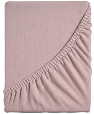 Spannbettlaken für Einzelbett, Spannbettlaken mit Ecken, einfarbig, elastisch auf 4 Seiten, 100% Baumwoll-Jersey, 80/90 x 190/200 cm, Rosa