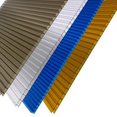 Britshield® 6mm Polycarbonate Greenhouse and Roofing Sheets Variuous Colours and Sizes - Free Breather and Aluminum Tape