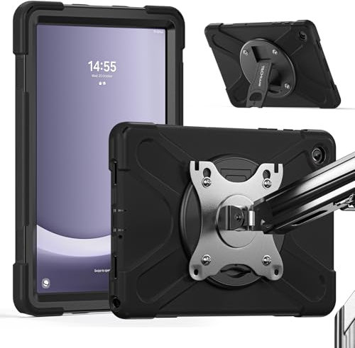TECHGEAR X-Case with VESA 75x75mm holes for Samsung Galaxy Tab A9 Plus 11 (SM-X210 / SM-X215) Tough Tablet Case with 360 Stand works with VESA 75mm Wall Desk Table Arm Holder Support Clamp Mounts