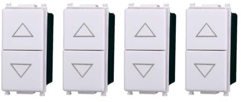 IXTRIMA Pulsante Doppio Saliscendi, Compatibile con Plana, Colore Bianco, 2,1A, 10,5W (Saliscendi tapparella, 4)