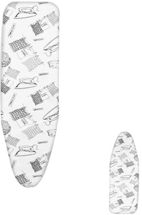 KPEGAXS Ironing Board Cover And Pad 48x15inch 43x14inch 38x13inch 36x13inch Silver Coated Scorch Resistant Ironing Board Cover With Drawstring(White,97x33cm/38x13inch)