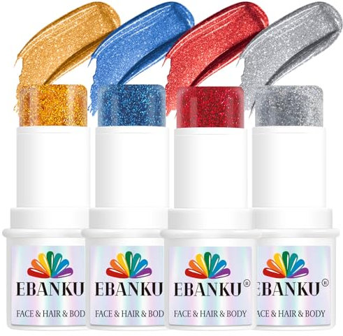 EBANKU Paillettes pour le Corps et Visage - Gel à Paillettes pour le Corps, Cheveux, Yeux, Lèvres, Peinture du Visage - Accessoire Sirène