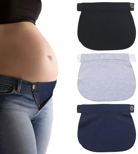 Extension Pantalon Grossesse,Maternité Extension de Ceinture Réglable Bandeau Grossesse,3 Pièces Bouton Elargisseur Pantalon Grossesse,Elargisseur Pantalon pour Hommes Jeans Pantalons