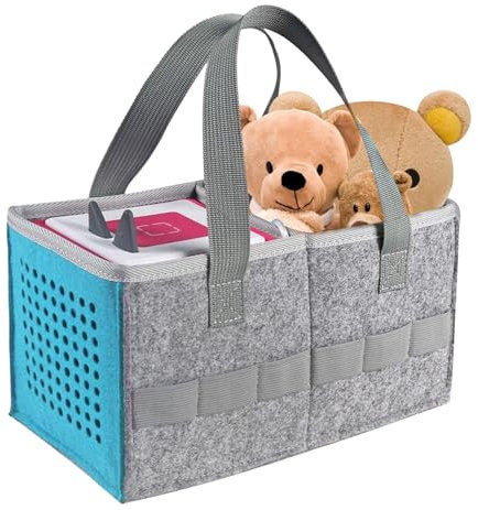 IGEAIIE Toniebox Tragetasche Filz Aufbewahrungstasche für Toniebox Starter Set Zubehör & Figuren Schützender Organizer für Toniebox Audio Player Reise Tragetasche für Tonies Figuren Grau Aufbewahrung