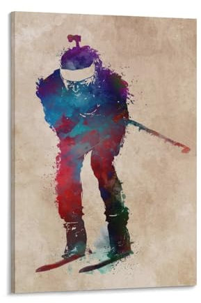 XJmoney Biathlon-Toiletten-Wandbild für Wohnzimmer, Schlafzimmer, Küche, Flur, Treppe, 30 x 45 cm, Wandkunst für Wohnzimmer