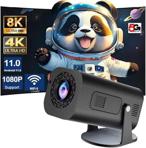 Android 11 Mini Projector 280 ANSI 4K 8K 1080P WiFi 6 BT5.0 Home Cinema Portable Projector Android/IOS Video Theater (black)