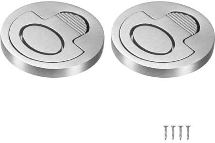 M METERXITY 2-Pack Anello Di Trazione A Livello, 2.56 X 1.18 Pollici Maniglia Incassata In Acciaio Inossidabile Nascosta Con Viti Per Porte A Battente/Porte A Scomparsa/Porte Dell'Armadio