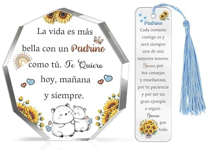 Padrino Regalos Día del Padre Apreciar Regalo para Padrinito Cumpleaños Día de la Familia Hombres Navidad Placa de Agradecimiento Marcapáginas Acrílico 2 Piezas Año Nuevo Rosa Decoración del Hogar