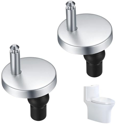 Xiciki 2 Pack Toilet Seat Fittings,Toilet Seat Hinges Fixings, Quick Release Commode Seat Fixings, Universal Toilet Seat Top Fix Blind Hole Fittings for WC Toilet Blind Holes