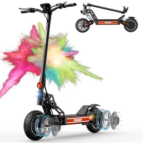 Electric Scooter, 60-70km Range, 48V 20.8 Ah Battery, 10 inch Off-Road Tires, Electric Scooter Adult 150 kg Load Capacity, Double Suspension, TODIMART S13 Folding Escooter