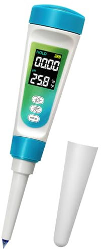 3T6B pH Messgerät für Lebensmittel, Digitales pH-Meter mit LCD ℃/℉ Display und ATC für Lösung, Wasser und Lebensmittel, 0,01 hohe Präzision, pH-Tester für Pool, Fleisch, Teig, Käse, Joghurt, Saucen