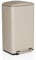 hjh OFFICE kitchen waste garbage can, 30 liter CLEAN BEVA soft-close metal waste garbage can, pedal garbage can with inner bin, beige