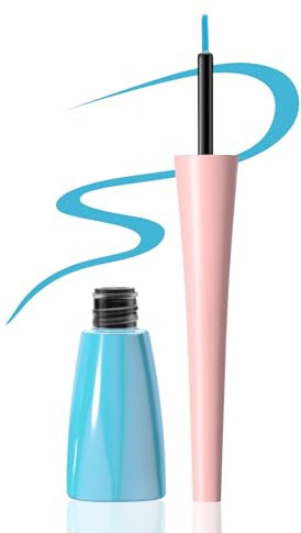 Boobeen Penna Eyeliner Liquida, Eye Liner Colorato Impermeabile a Prova di Sbavatura, Eyeliner Ink Liner con Punta di Precisione per Sguardi Audaci (Blu chiaro, 1 pezzo)