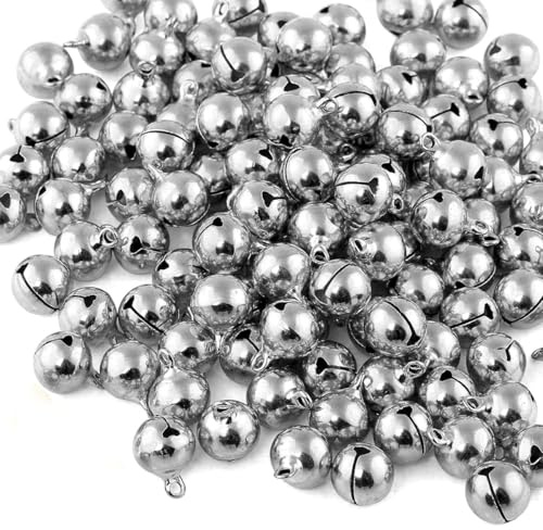 120Stk Mini Glöckchen Silber Kupfer Schellen Glocken für Basteln Schmuck Deko Weihnachten Geschenkverpackung – 12mm