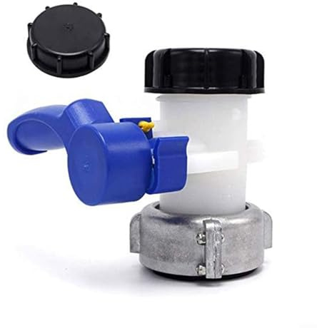 BlesConi IBC Wassertank-Adapter, Absperrhahnventil DN40 DN50, Kunststoff-Behälterauslass-Wasserhahn-Anschluss, mit Aluminium-Überwurfmutter für Gartenbewässerungssystem (DN50 (75 mm))