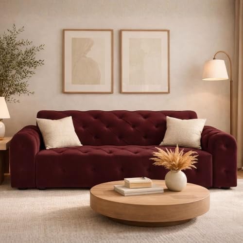 Imebel Sofa 3 Sitzer Candi 230x107 cm - Chesterfield Sofas & Couches - Modern und Elegant Couch für Wohnzimmer, Heimkino, Gästezimmer, Büro - Groß und Komfortabel im Retro Stil