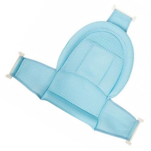 Babys Badenetz für Neugeborene mit Dreipunkt Schnalle aus PP | Rutschhemmend, Atmungsaktiv und Hautfreundlich, für Badewanne und Draußen, Blaues Zubehör