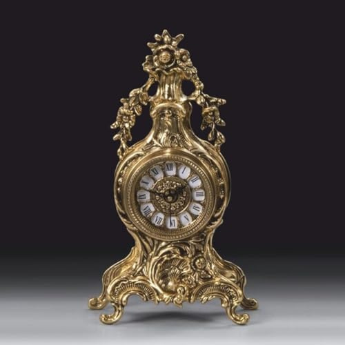 Casa Padrino Luxus Barock Tischuhr Gold H. 32 cm - Barock Deko Accessoires