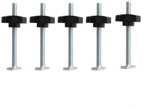 Alanmoship T Track 5-Set M8 T-Nut-Bolzen und Knauf-Set für Holzbearbeitungsvorrichtungen, Frästische, Bohrpressen, Kappsägen, 100 × 34 x 18 mm