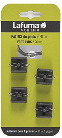 Lafuma 4 Fußschoner für Relax-Liegestühle, 20 mm Durchmesser, Schwarz, LFM2843-0247