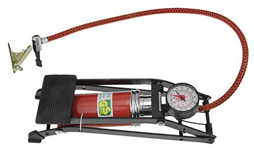 Muti Fußluftpumpe mit Manometer Tragbar Hochdruck Pumpe Fahrradpumpen Fußpumpe Ball Pumpe inkl. 1 Nadel für Sportbälle, 1 Nadel für aufblasbaren Spielzeug