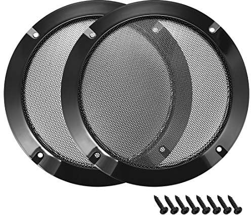 sourcing map 2pcs 8 Speaker Grill Mesh Decorative Circle Woofer Guard Protector Cover Audio Accessories Black