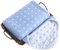 Haiyisugar Babydecke, Kuscheldecke, Fleecedecke 100% Baumwolle, Weiche Decke für Kinderwagen & Babyschale & Kindergarten | Kinderdecke Wohndecke Tagesdecke Decke, Blau Punkte, 110 x 105 cm