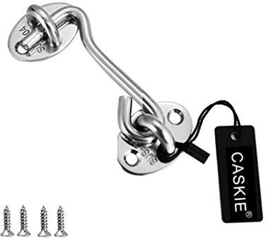 3 inch Stainless Steel 304 Heavy Duty Cabin Hook and Eye Lock for Shed, Gate or Garage Door - CASKIE